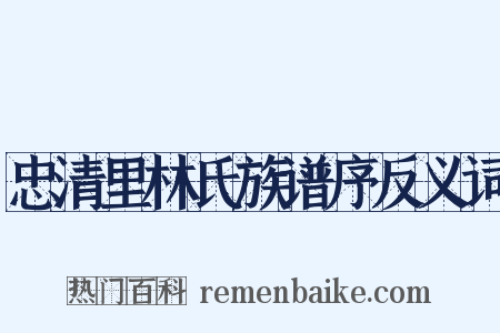 忠清里林氏族谱序反义词是什么意思的图片